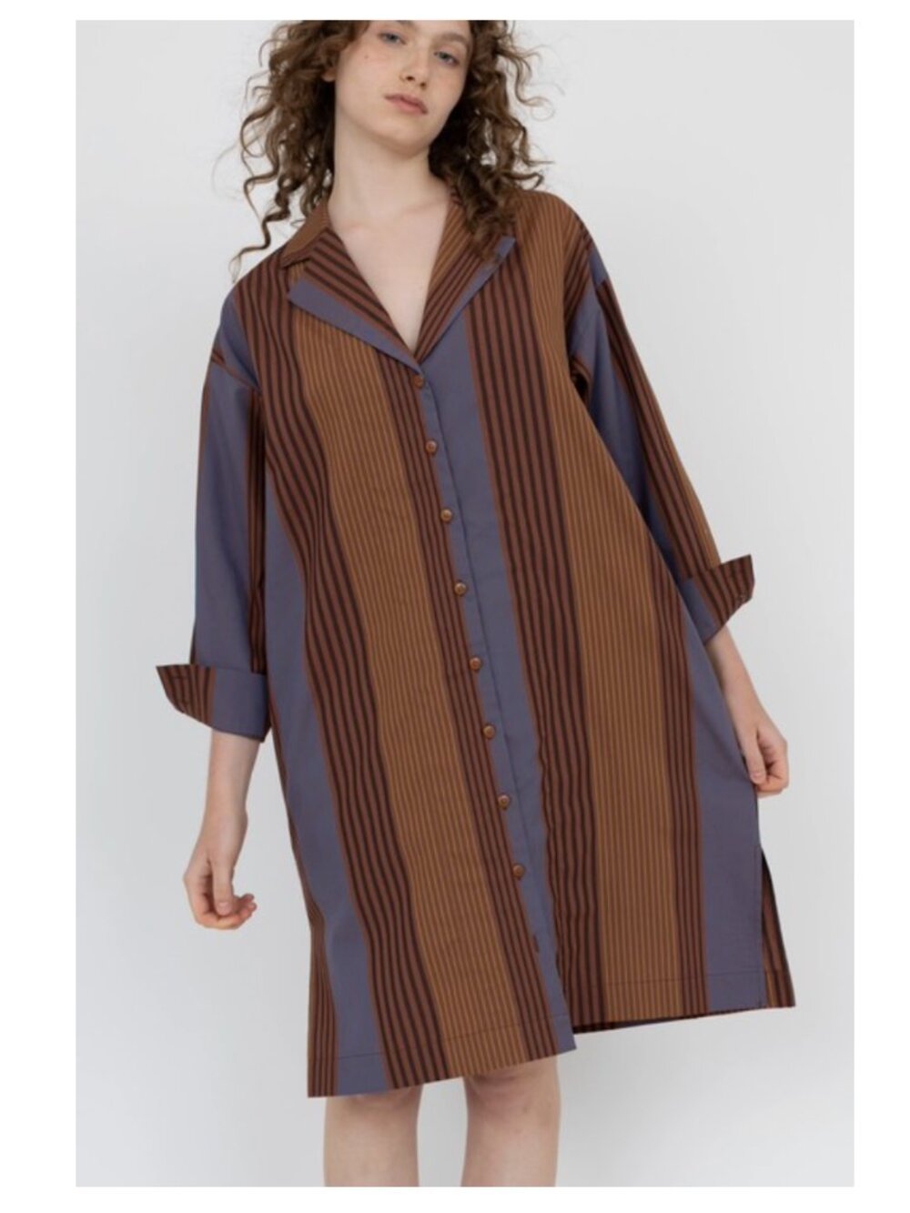 ILANA KOHN striped Melanie shirt dress sz M